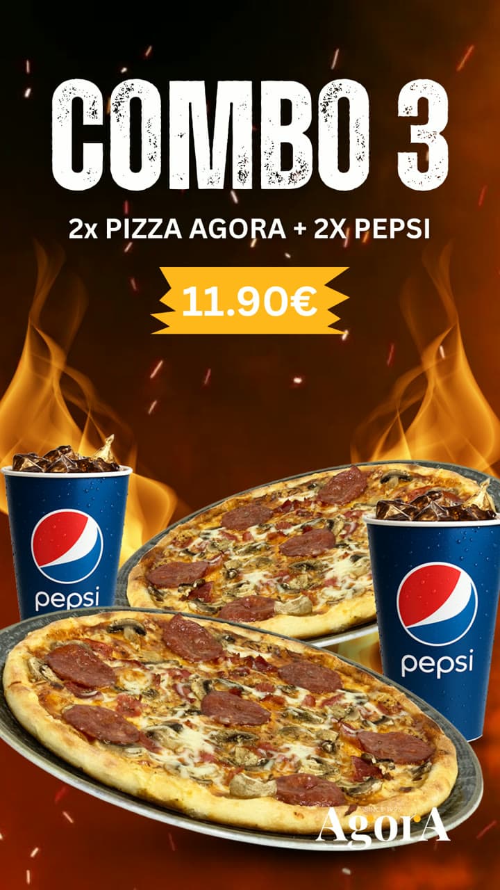 Combo 3 - 2x Pizza Agora + 2x Pepsi