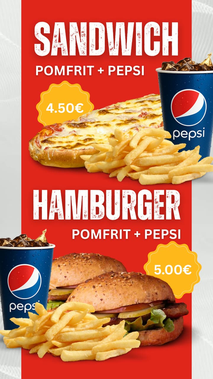 Sandwich + Pomfrit + Pepsi