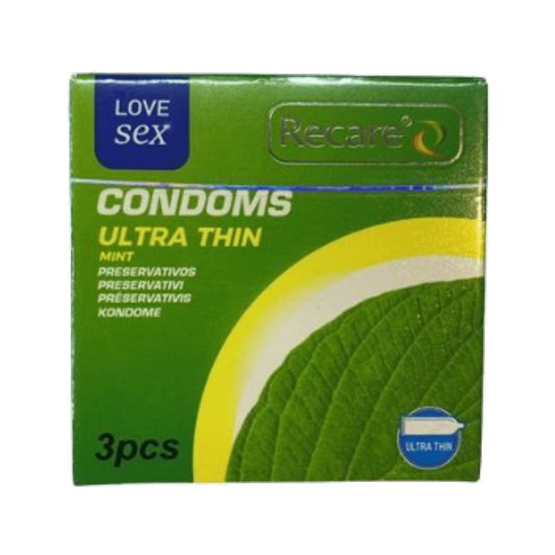 Recare Ultra Thin Mint Condoms 3pcs