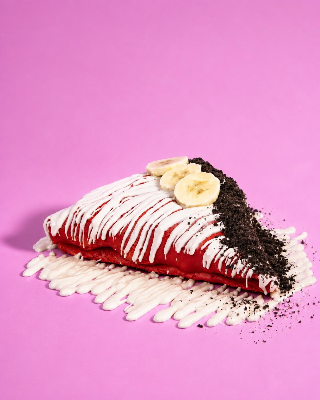 28.Red Velvet Crepe & Pistachio Creme